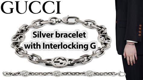 รีวิวสร้อยข้อมือ Gucci Silver bracelet with Interlocking G.